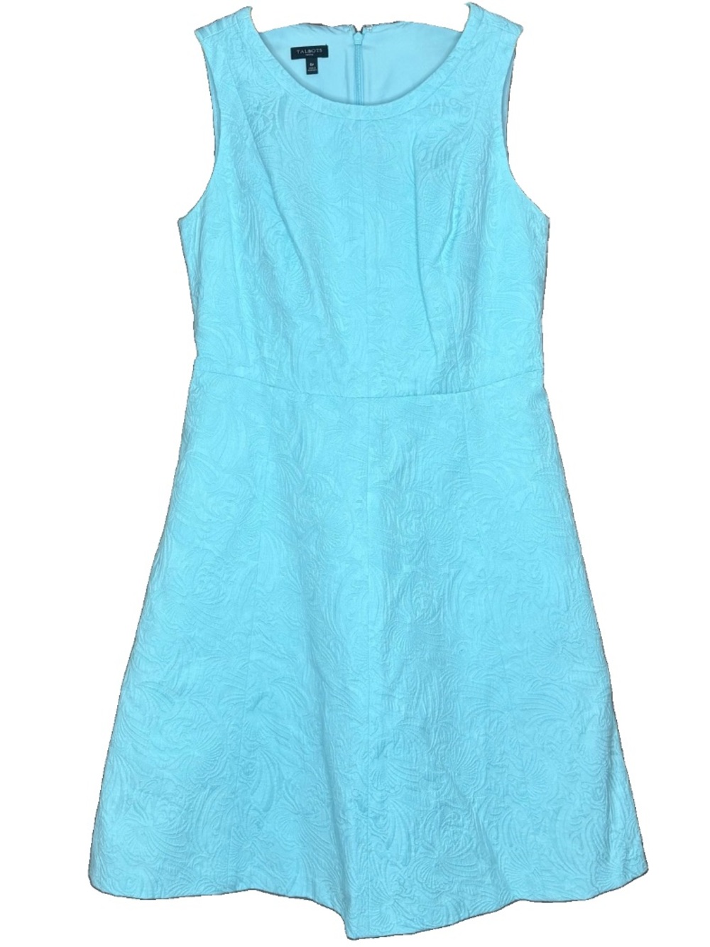 Talbots Petites Blue Jacquard A Line Dress 6P